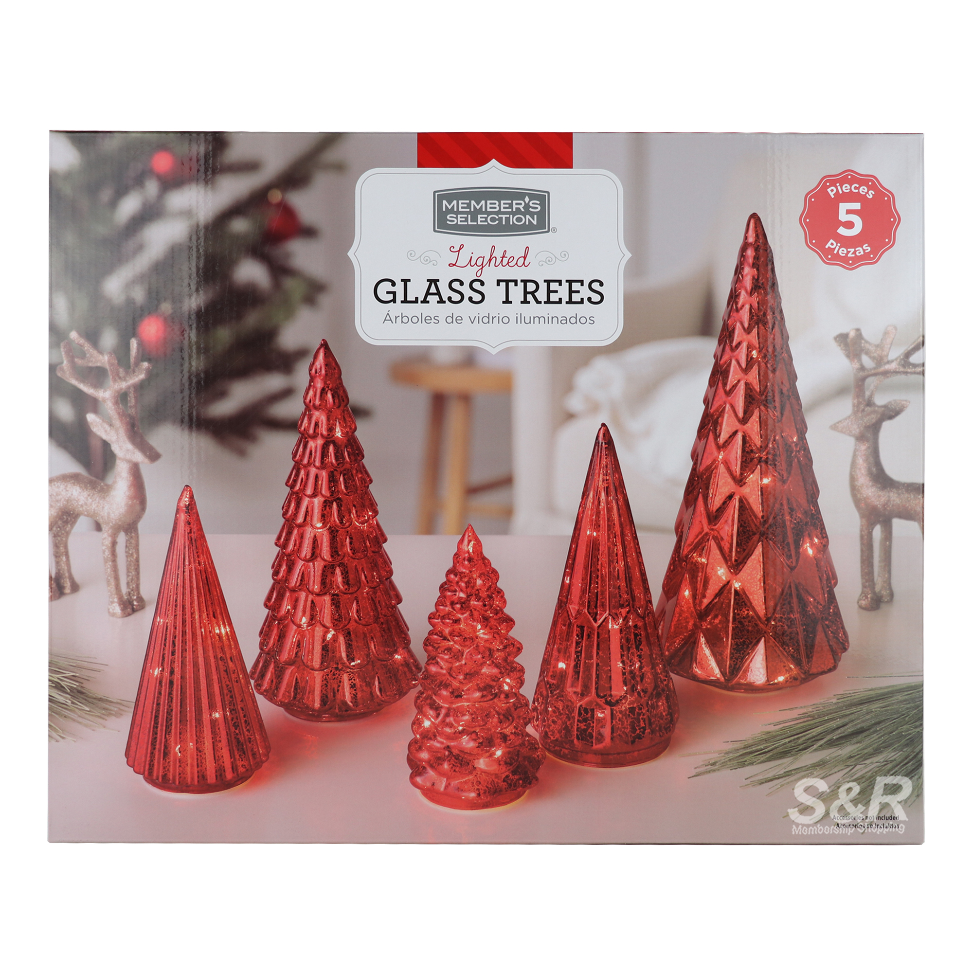 Member's Selection Lighted Glass Trees 5pcs Member's Selection Lighted Glass Trees 5pcs